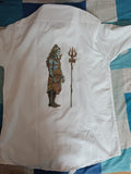 Men’s Premium White Cotton Shirt with Lord Shiva Print