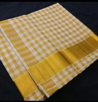 Womens Checked Tissue saree - Ready to wear
