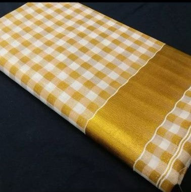 Womens Checked Tissue saree - Ready to wear