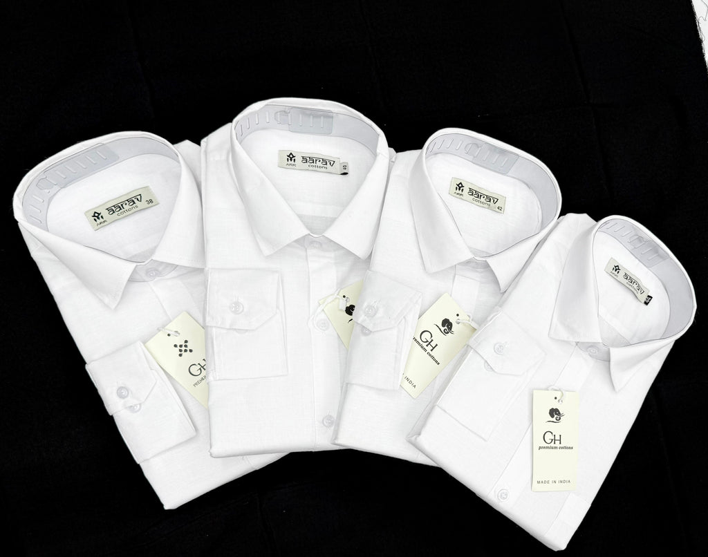 Premium Men’s Pure Cotton White Shirt