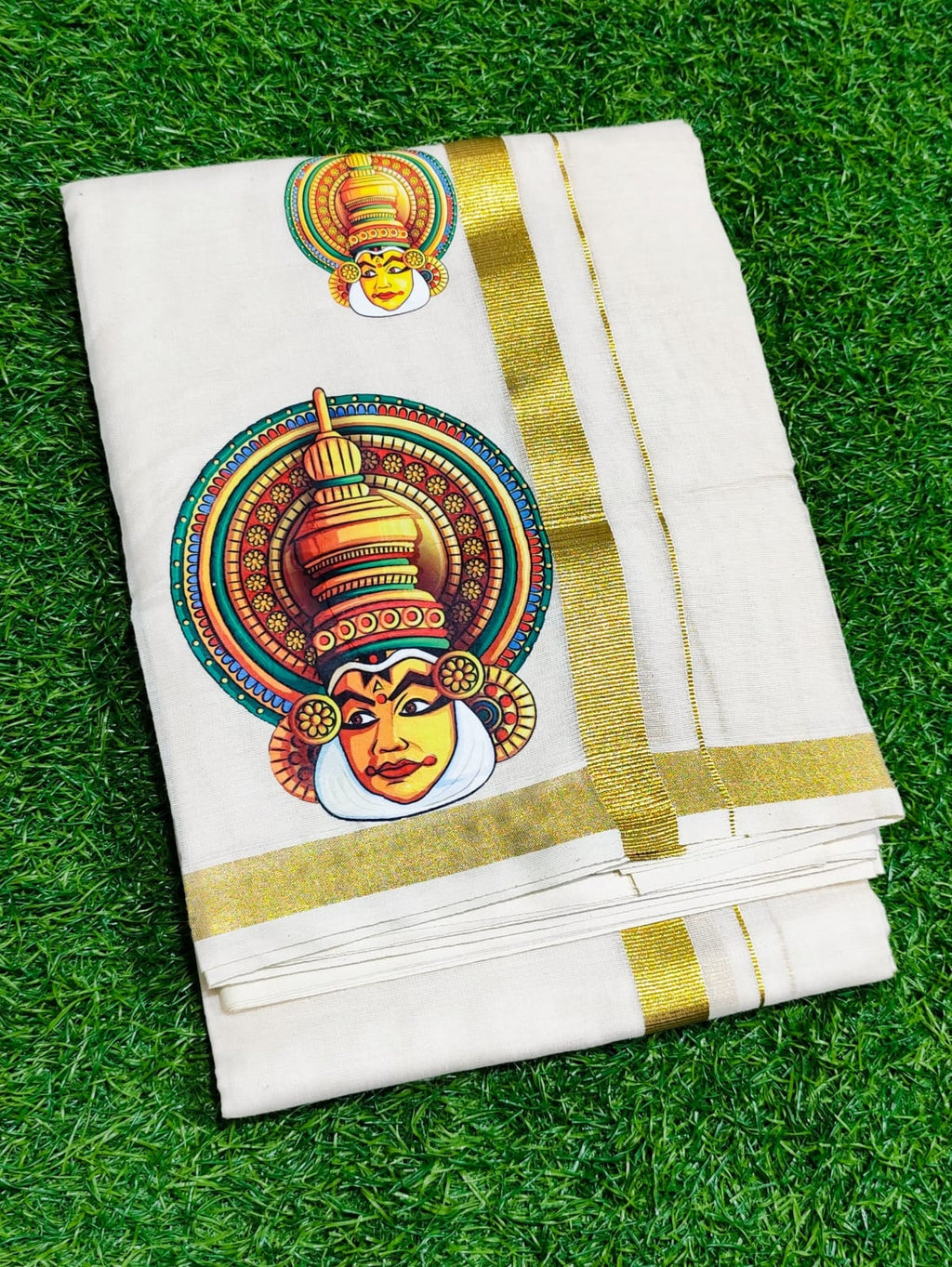 Mens Dhoti with Kathakali face print
