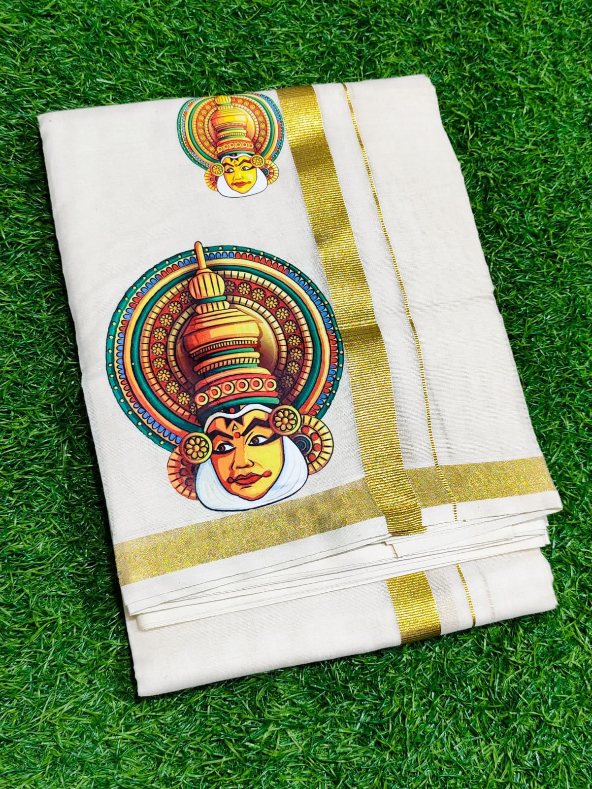 Mens Dhoti with Kathakali face print