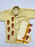 Boys Shirt and Dhoti combo with theyyam and kathakali half face print