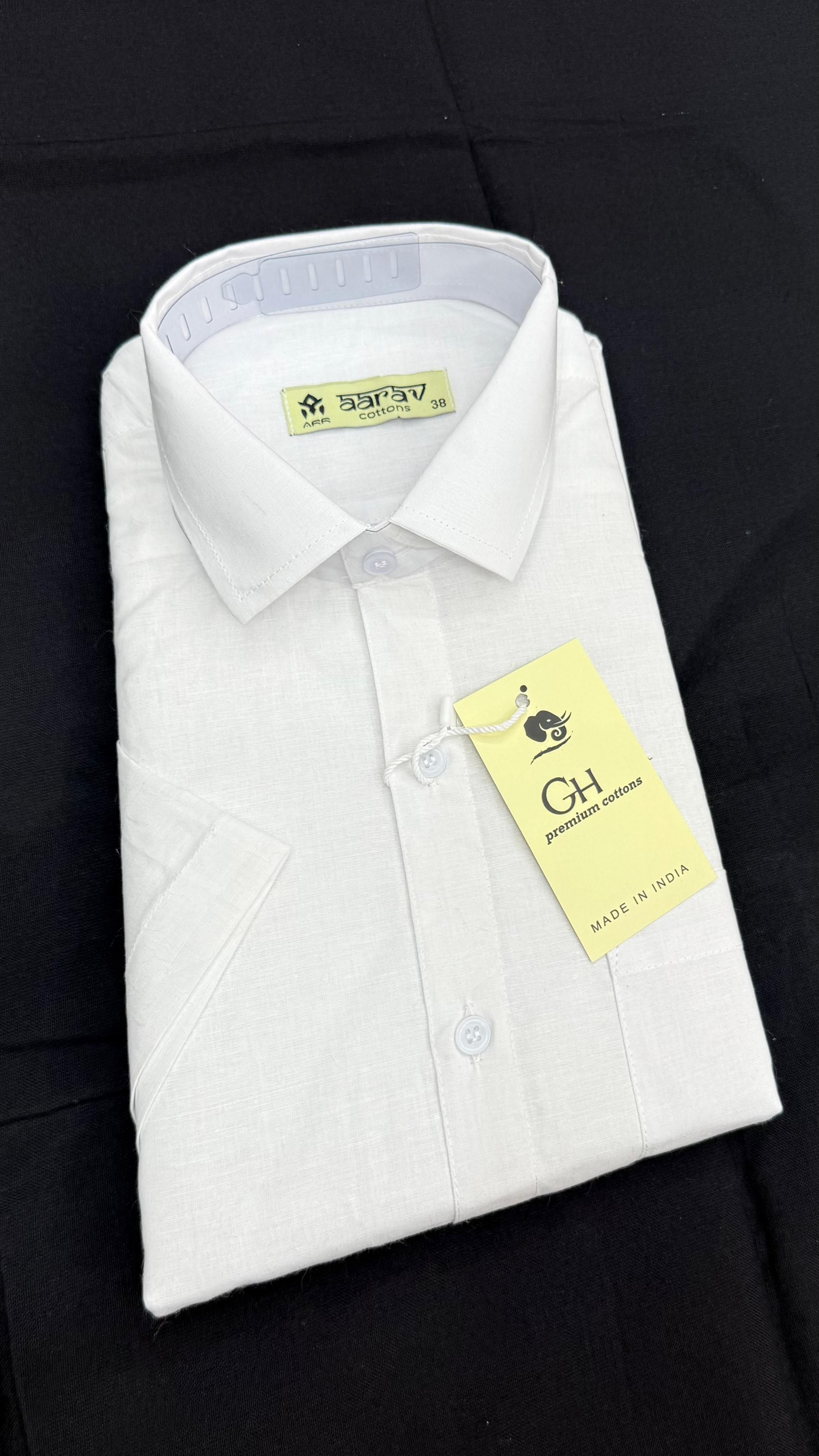 Premium Men’s Pure Cotton White Shirt