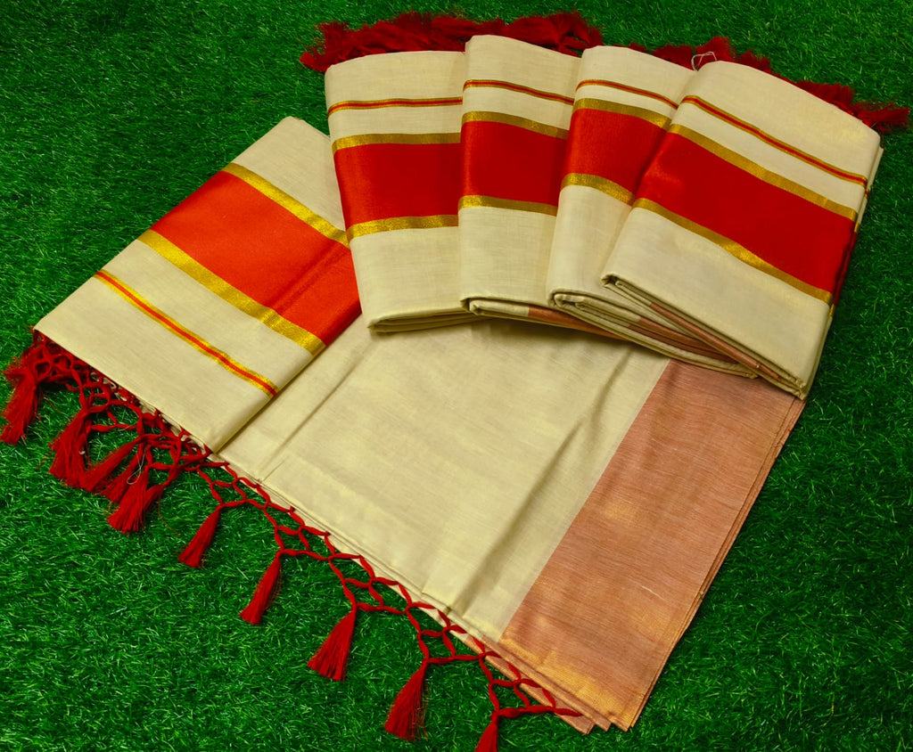 Kerala Tissue with Kara Sarees