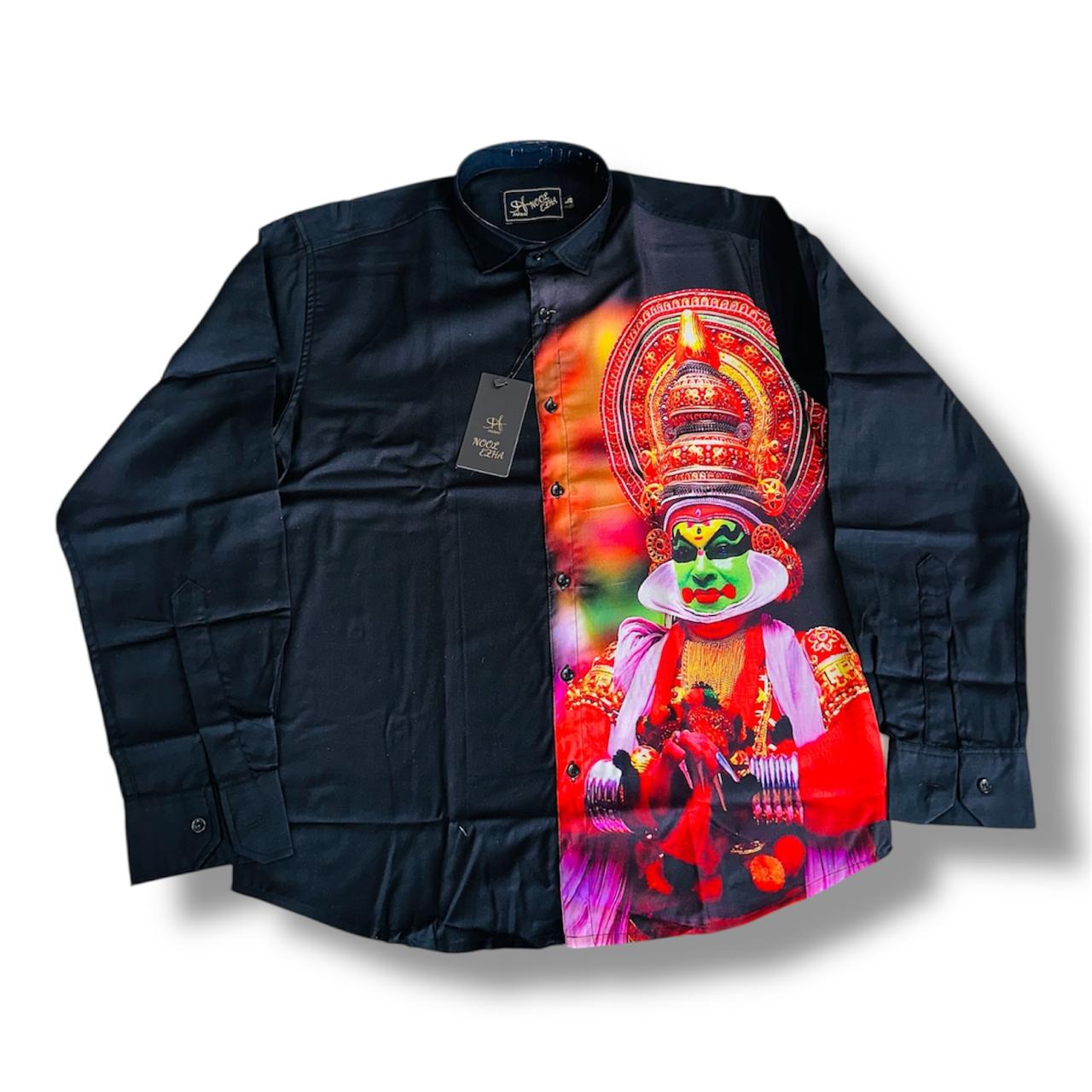 Mens shirt with kathakali print with mund