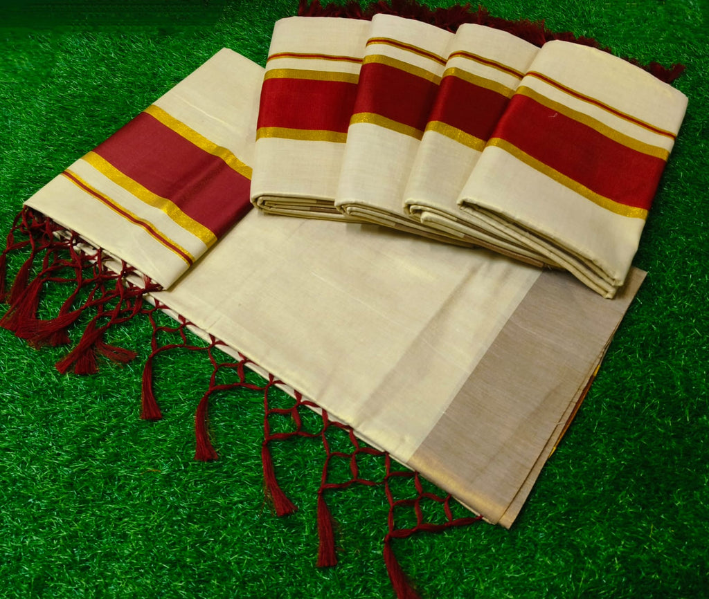 Kerala Tissue with Kara Sarees
