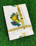 Mens Dhoti with Krishna Peeli print