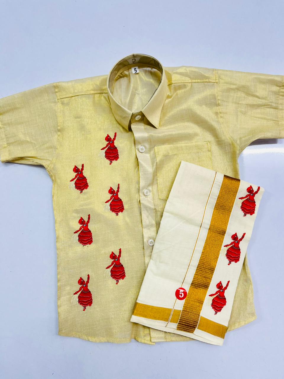 Boys Shirt and Dhoti combo with Dancing kathakali print
