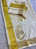Womens golden Foil Kasavu set mund