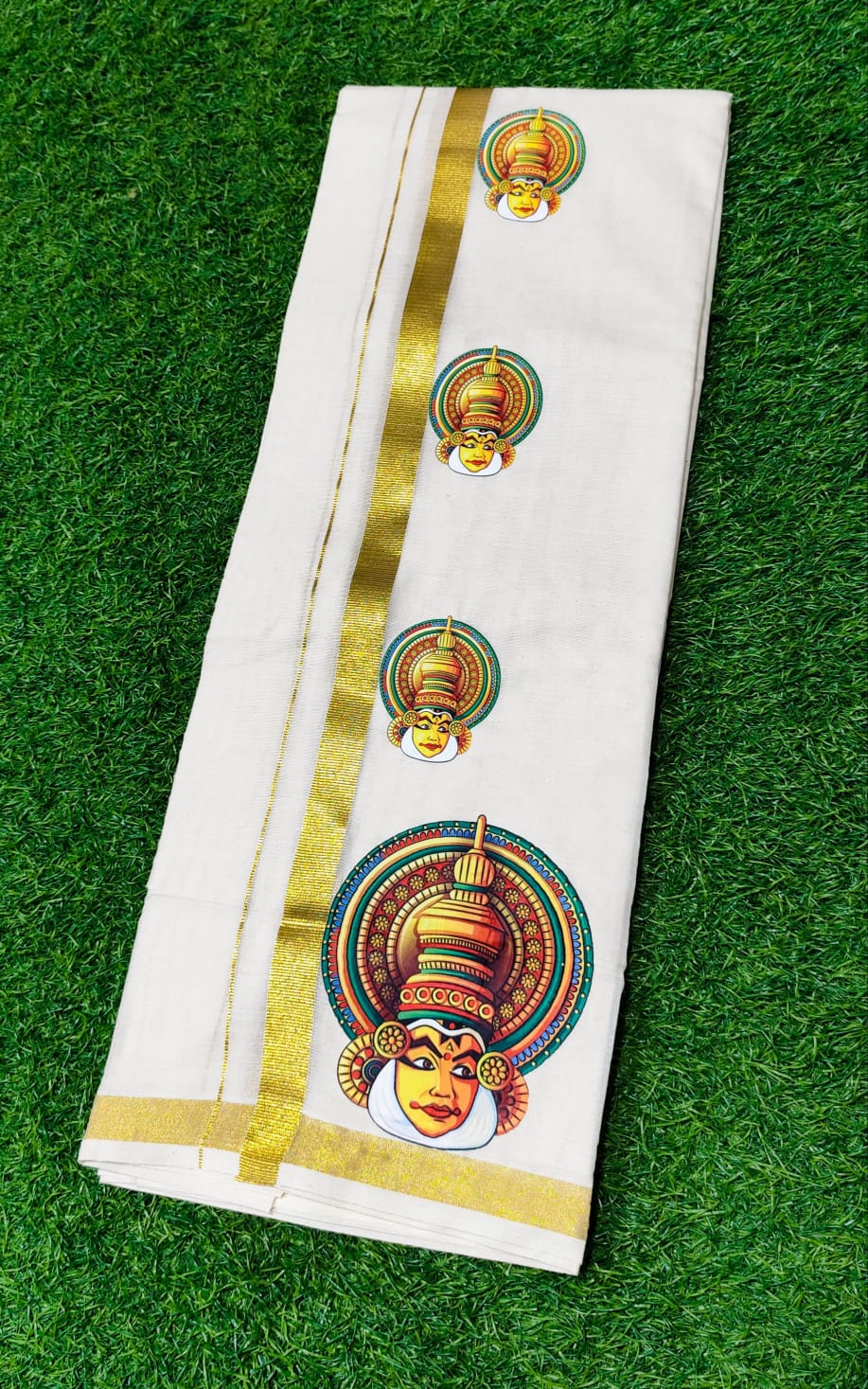Mens Dhoti with Kathakali face print