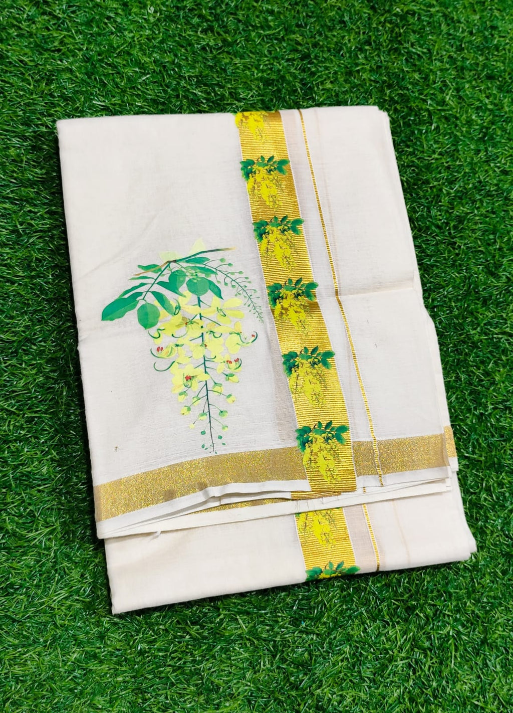 Mens Dhoti with Kannikonam print