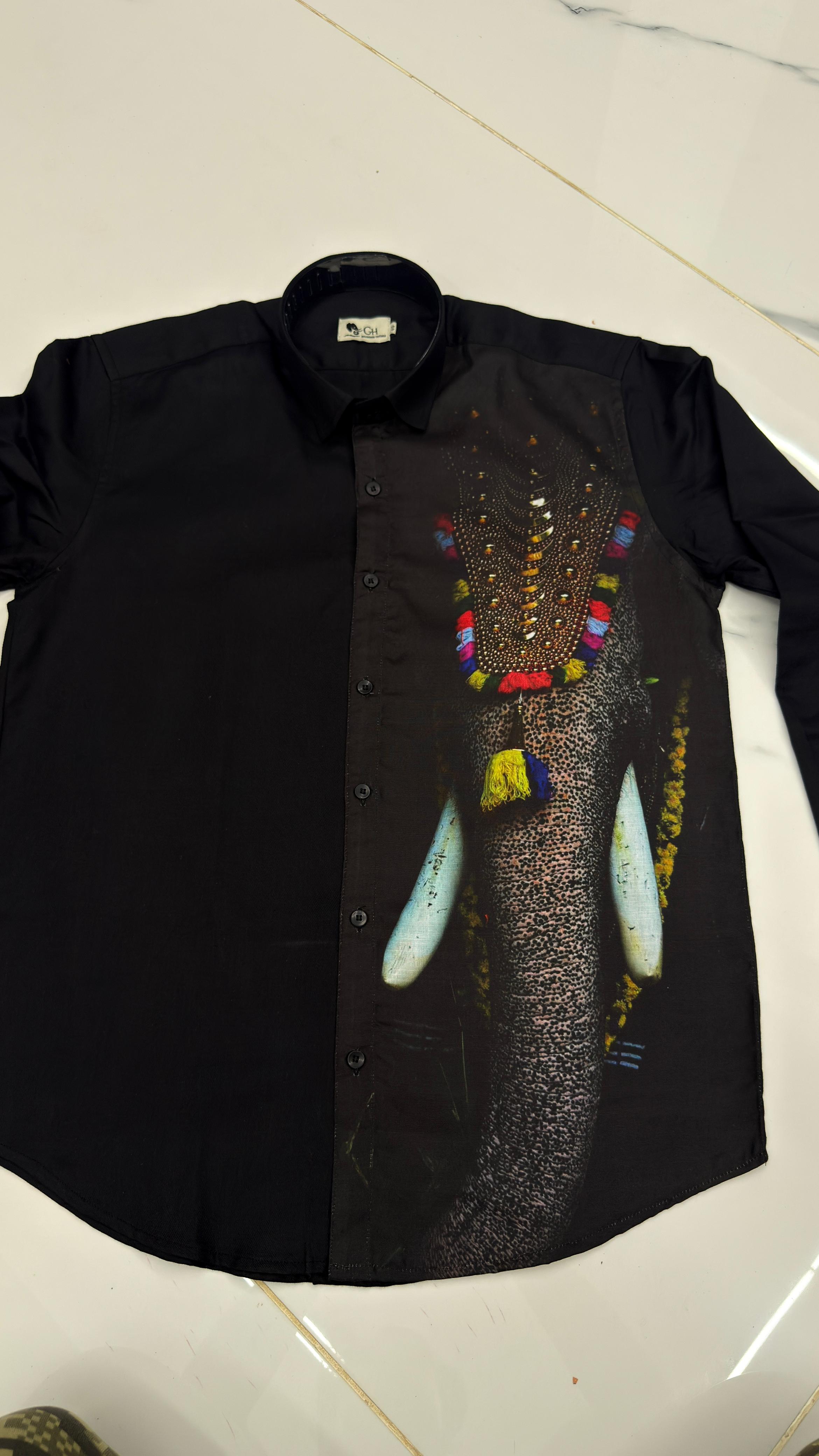 Mens Shirt with elephant print