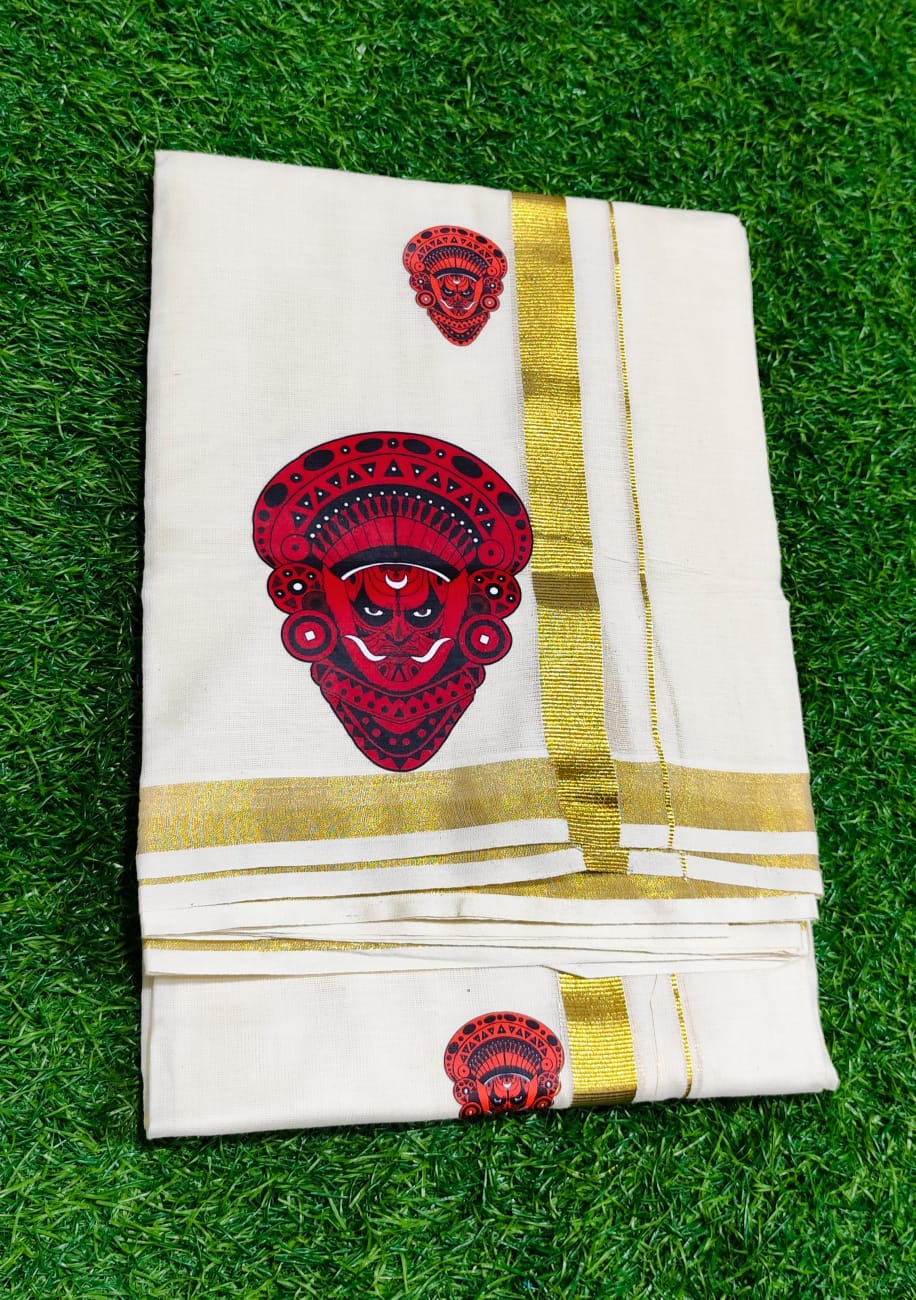 Mens Dhoti with theyyam