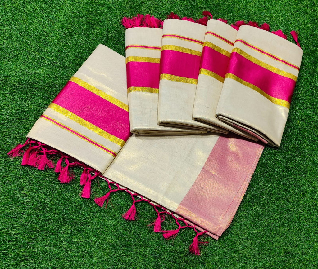 Kerala Tissue with Kara Sarees