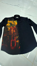 Men’s Black Temple Festival Print Shirt