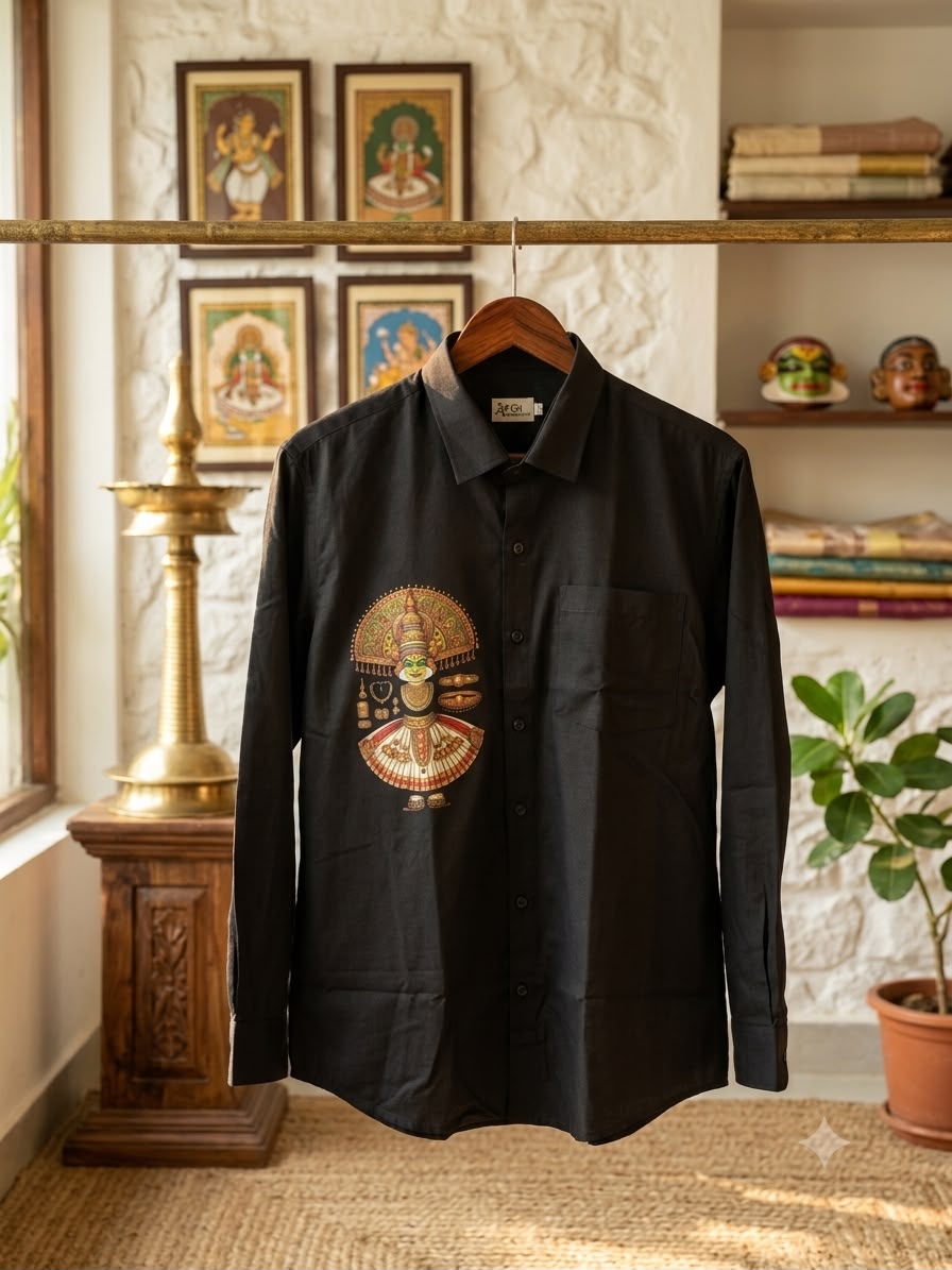 Rudra Rhythm – Kathakali Motif Casual Mens Shirt
