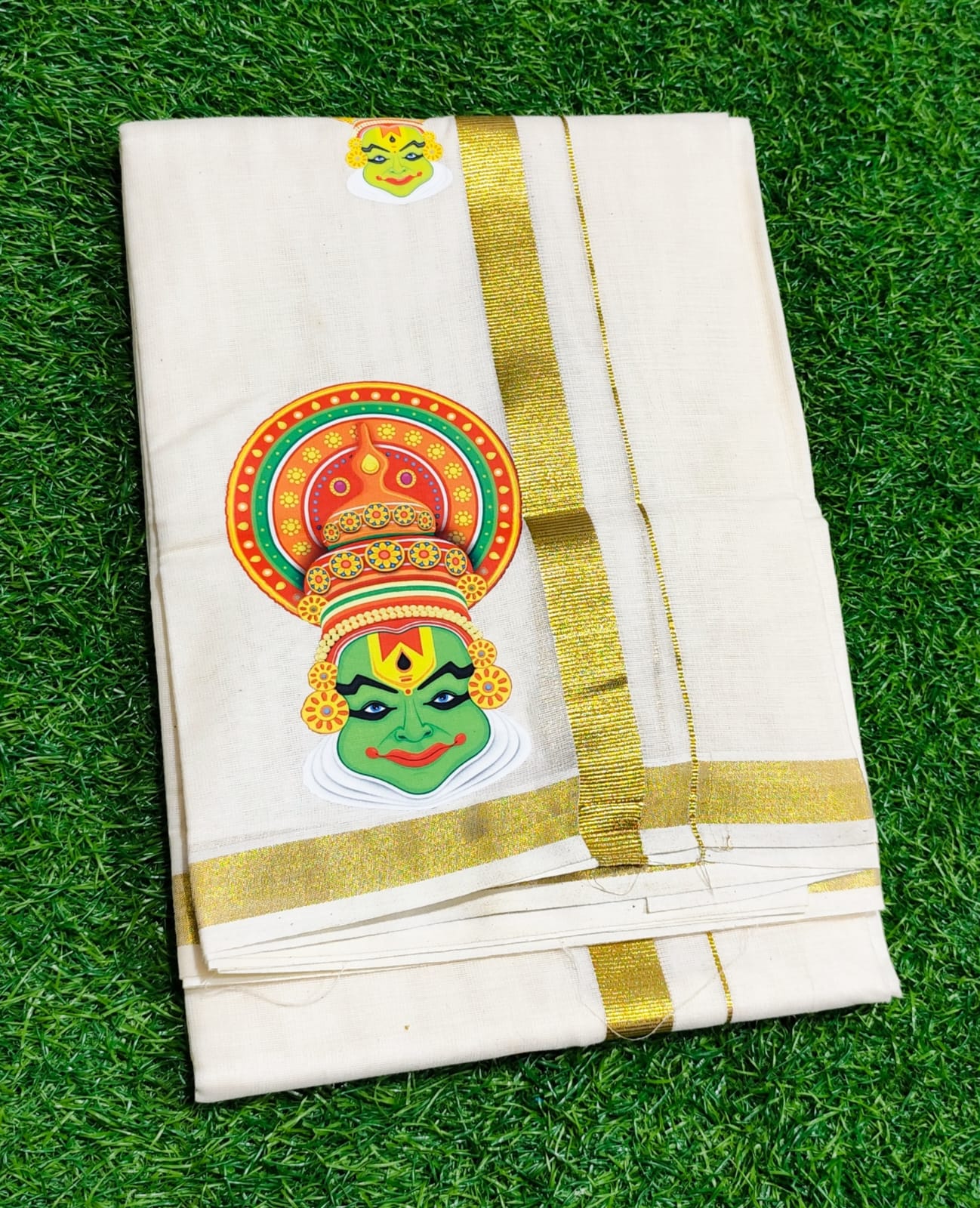 Mens Dhoti with Kathakali print
