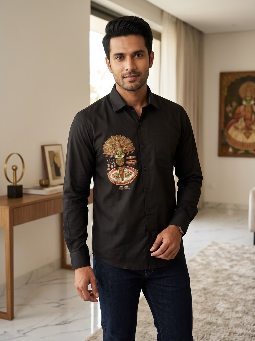 Rudra Rhythm – Kathakali Motif Casual Mens Shirt