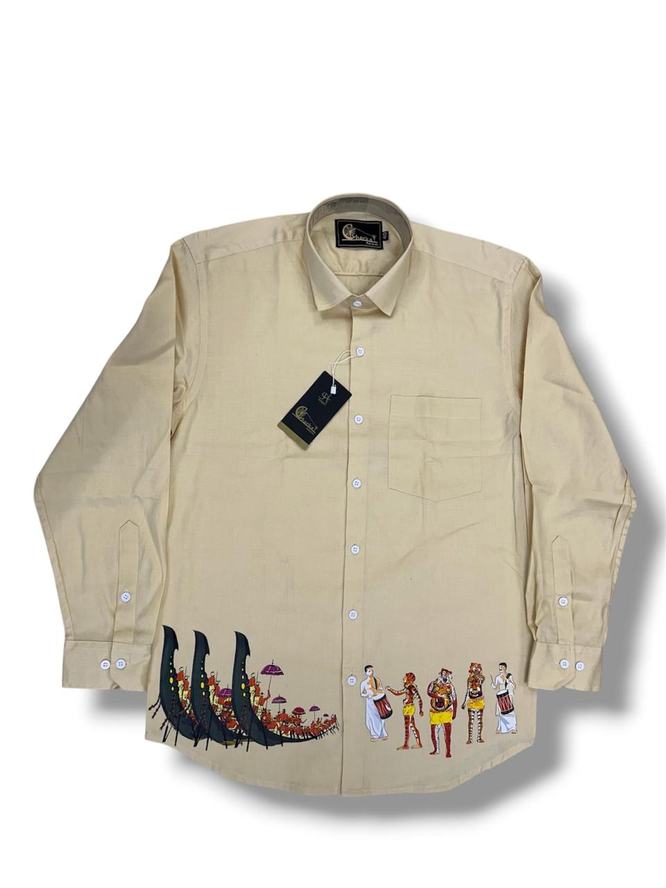 Onam Chronicles – Vallam Kali & Pulikali Printed mens Shirt