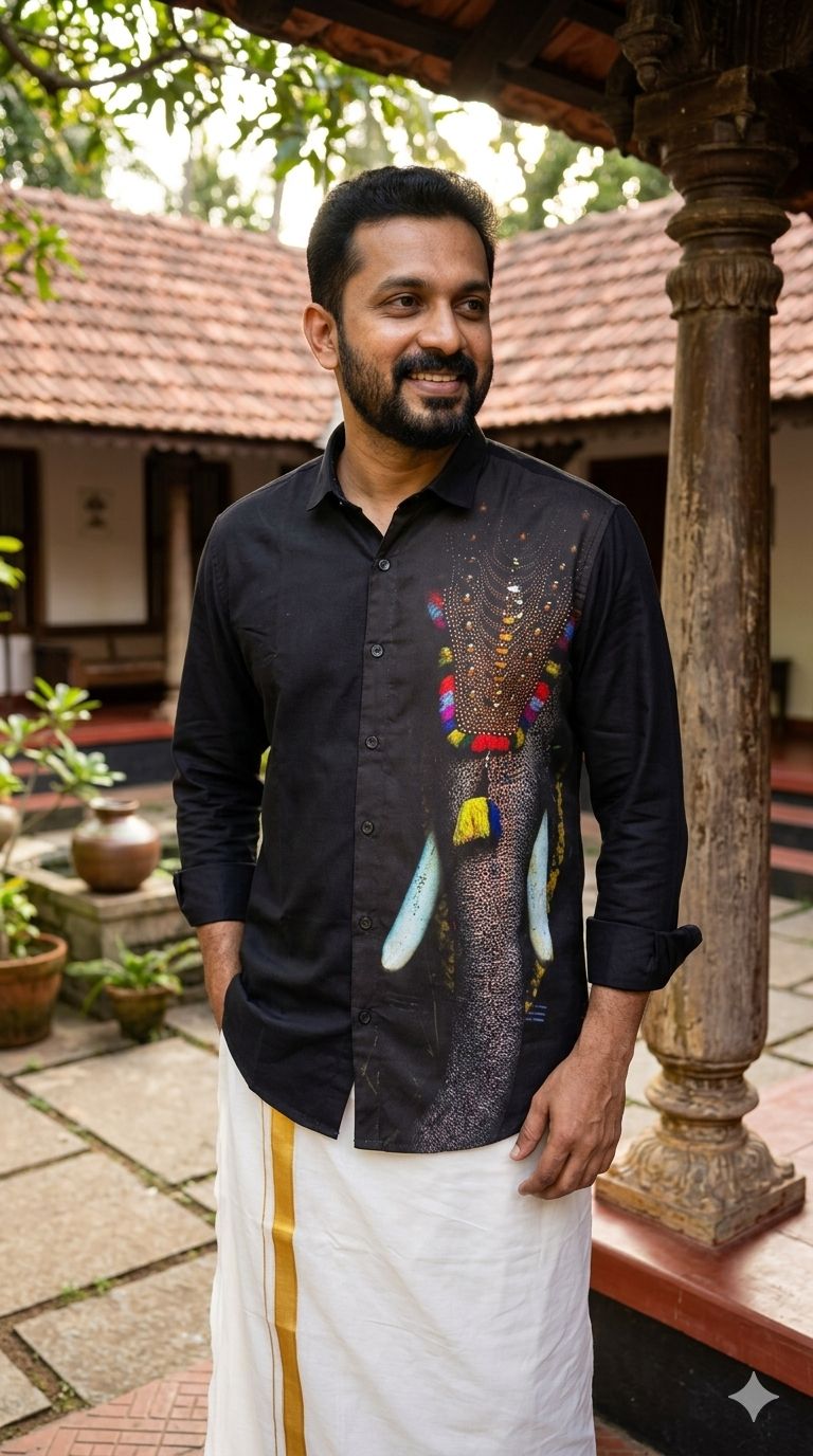 Mens Shirt with elephant print