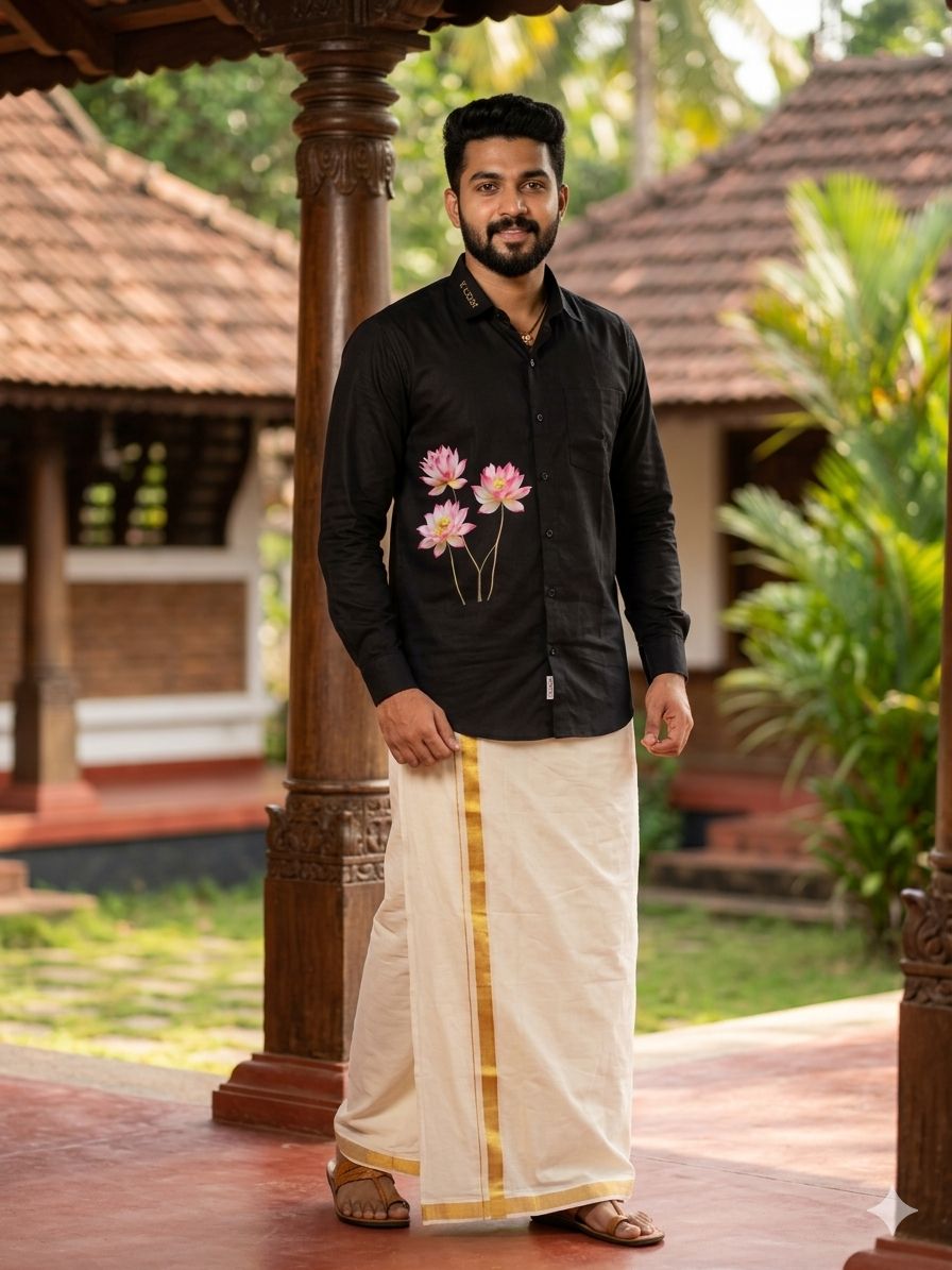 Men's shirt with flower print